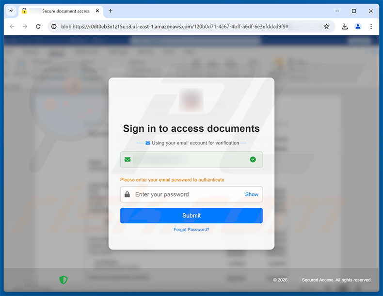 Phishing site promoted via DocuSign - Your business contact sent you a document to review and sign email scam