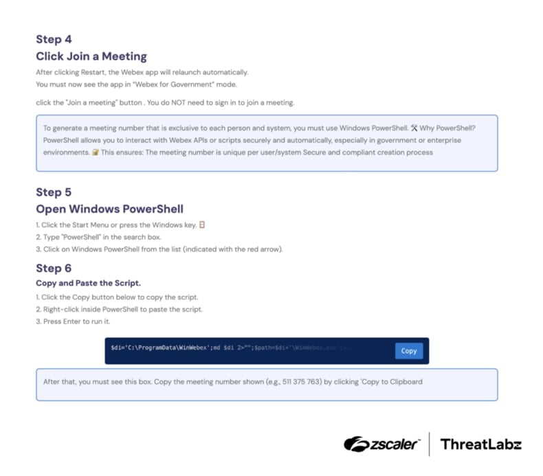 GHOSTFORM RAT ClickFix attack (source: zscaler.com)