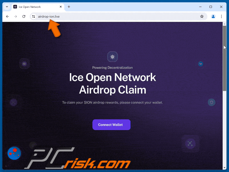 Appearance of Ice Open Network ($IOP) Airdrop scam