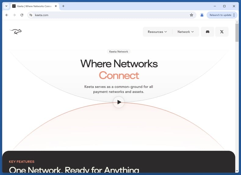 Keeta ($KTA) Distribution Scam real website (keeta.com)