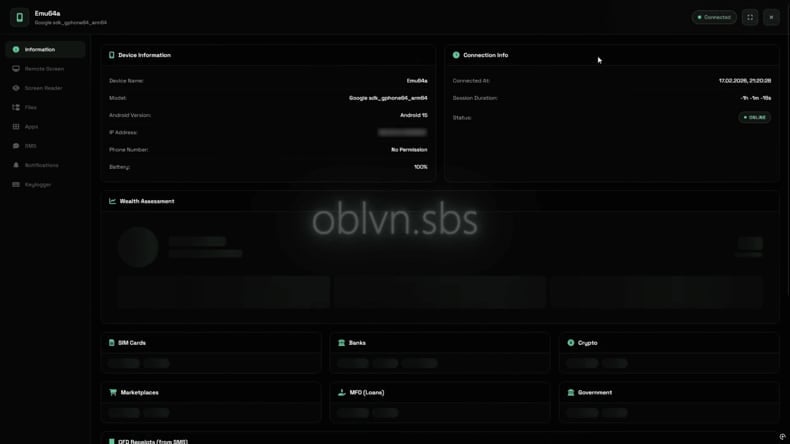 Oblivion RAT panel source (iverify.io)