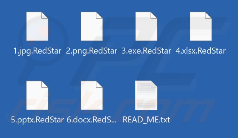 Files encrypted by RedStar ransomware (.RedStar extension)