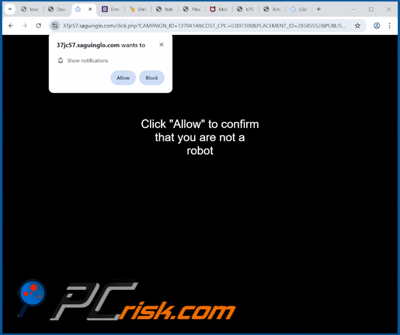 saguinglo[.]com website appearance (GIF)