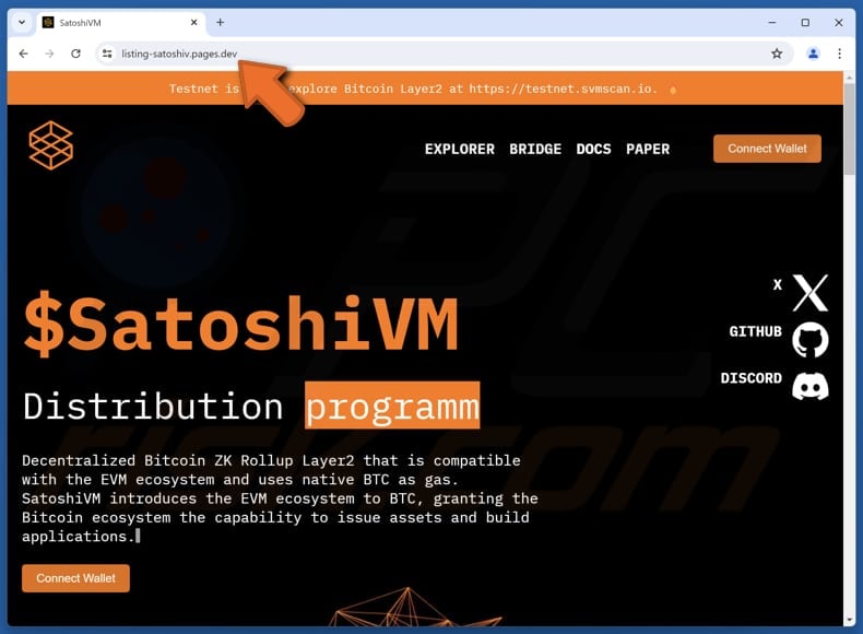 SatoshiVM Distribution Program scam