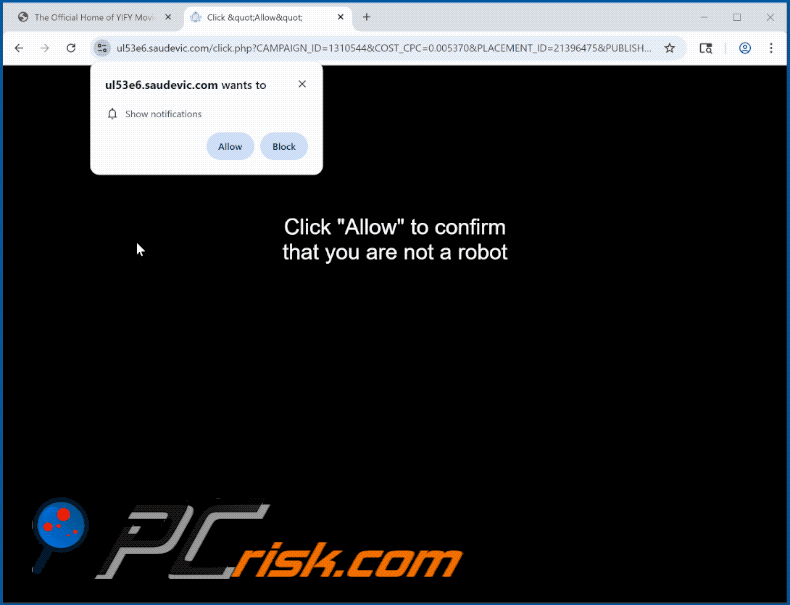 saudevic[.]com website appearance (GIF)