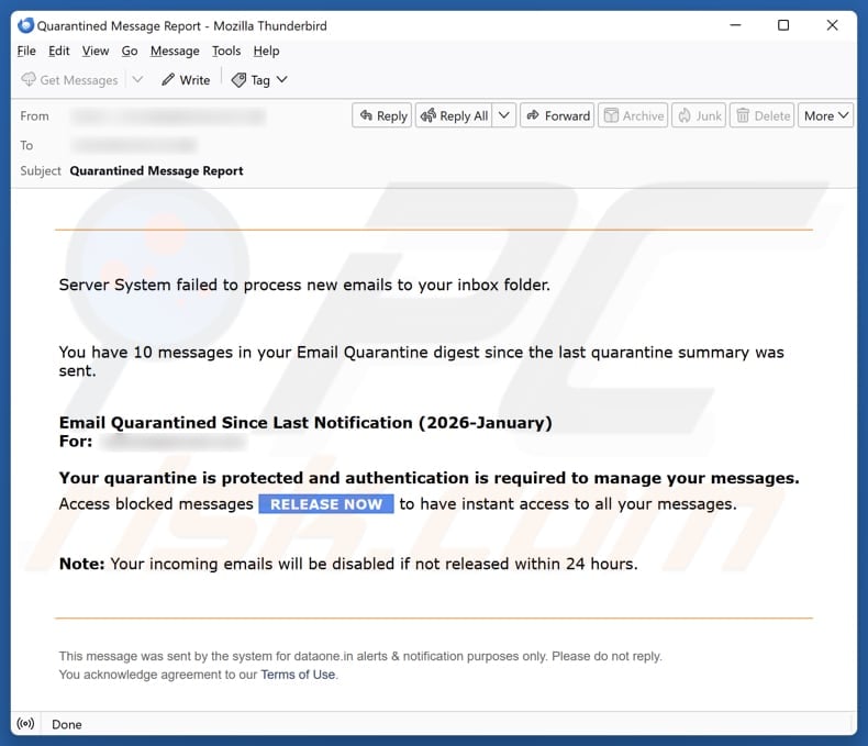 Server System Failed To Process New Emails email spam campaign
