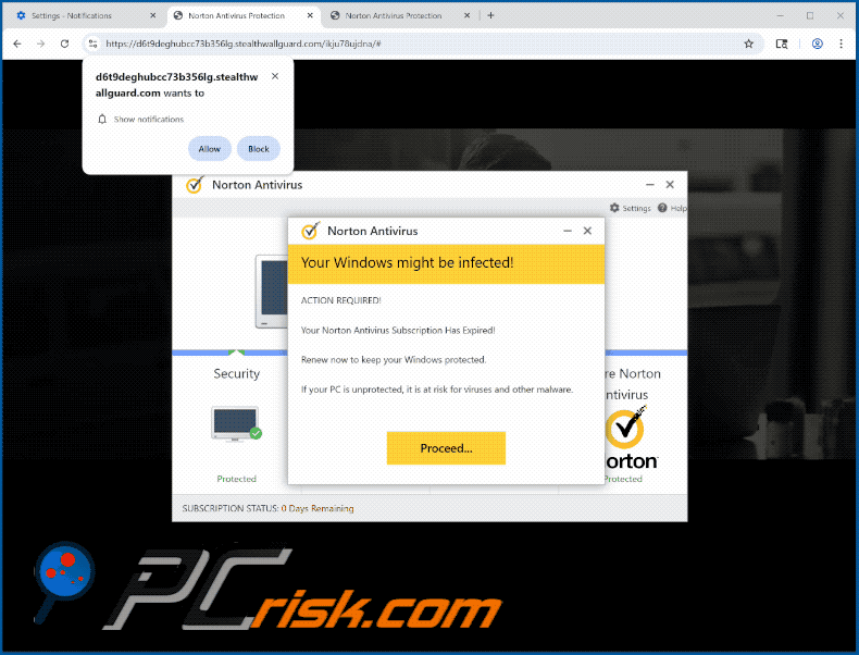 stealthwallguard[.]com website appearance (GIF)