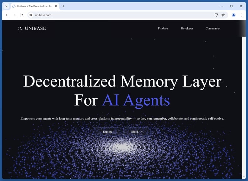 Unibase ($UB) Staking Scam original website (unibase.com)