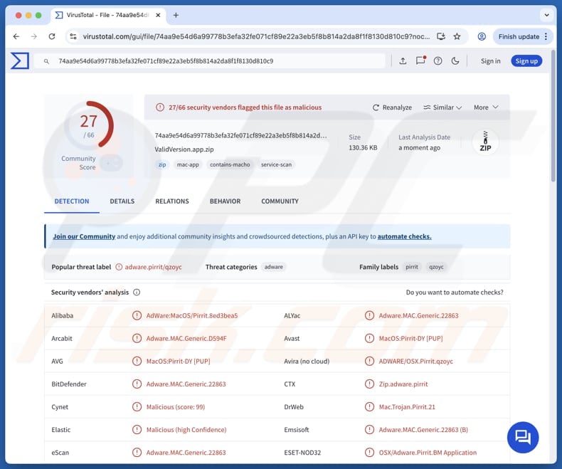 ValidVersion.app adware