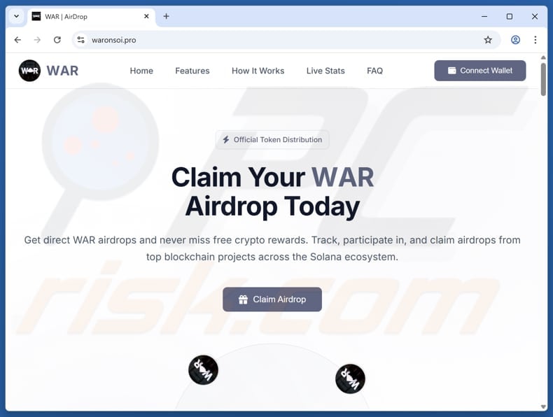 WAR Airdrop Scam