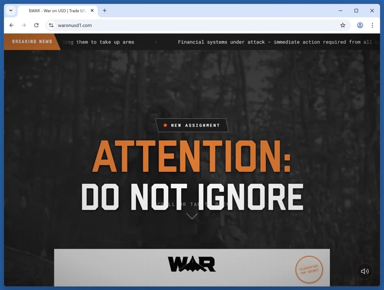 War On USD (WAR) Rewards Scam real website (waronusd1.com)