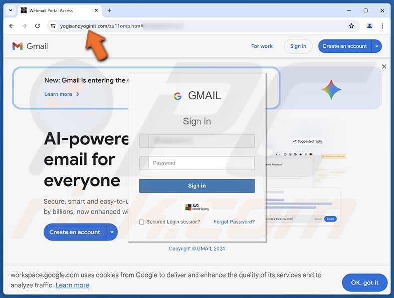 Webmail Account Verification Email Scam fake website