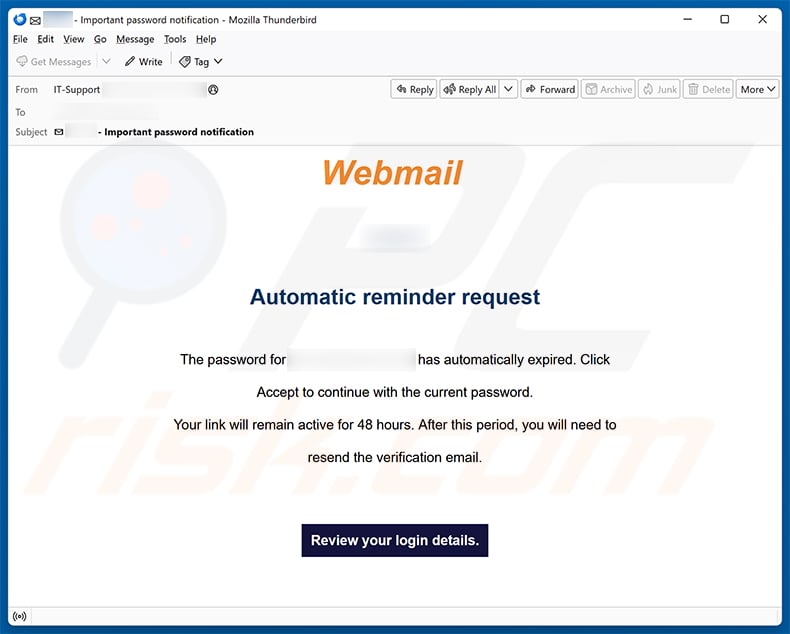 Webmail Password Expired email scam (2026-03-03)