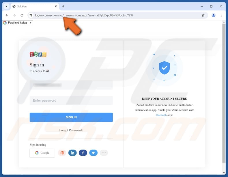 Your Account Is Secure & Ready Email Scam fake page