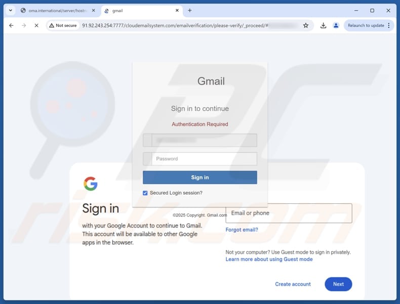 Your Account Will Be Disabled Email Scam fake site