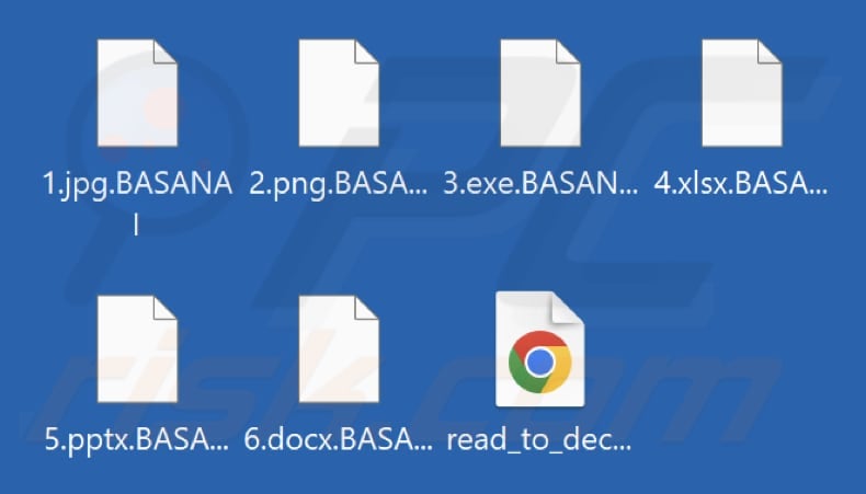 Files encrypted by BASANAI ransomware (.BASANAI extension)