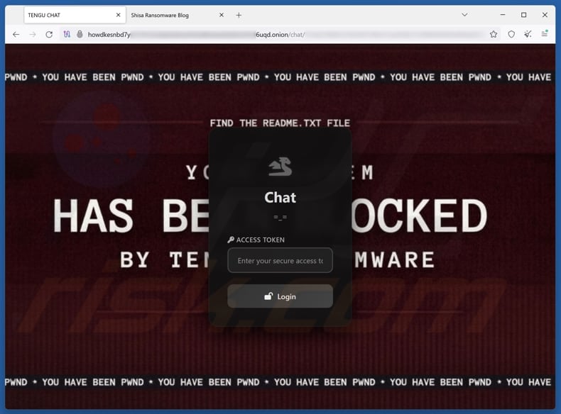 Black TENGU Ransomware Tor chat