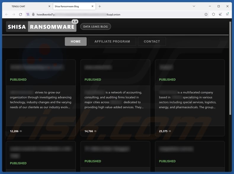 Black TENGU Ransomware data leaking site
