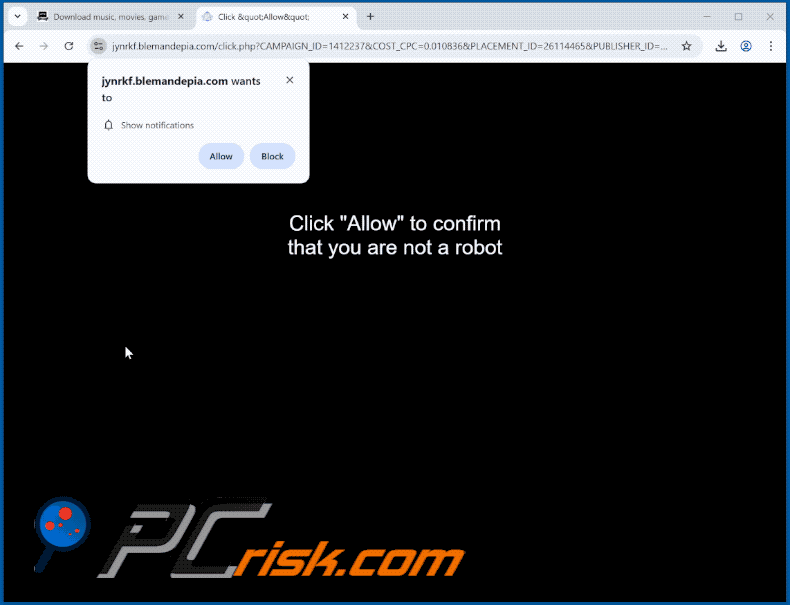 blemandepia[.]com website appearance (GIF)