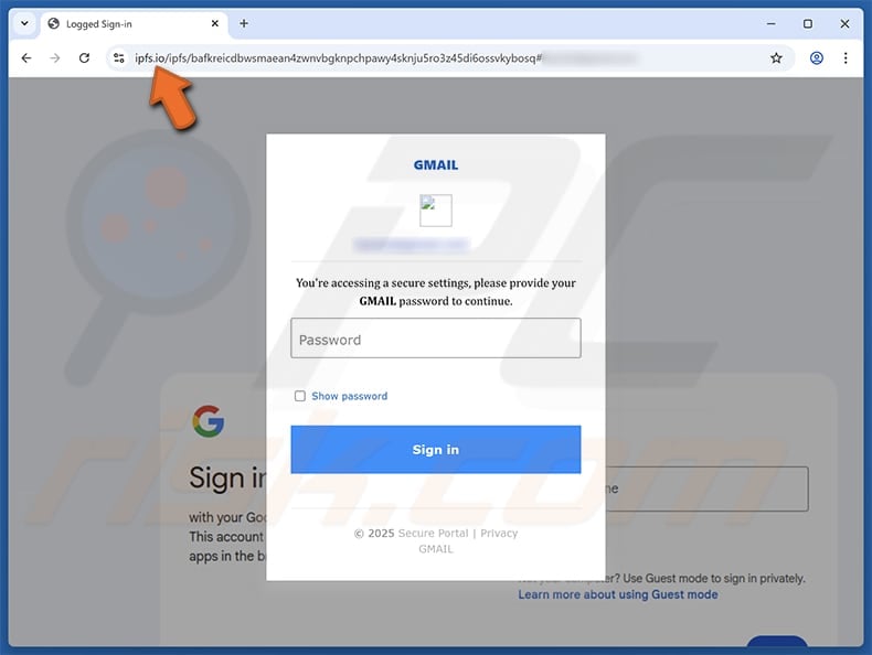 Confirm New Privacy Security Update Email Scam fake page