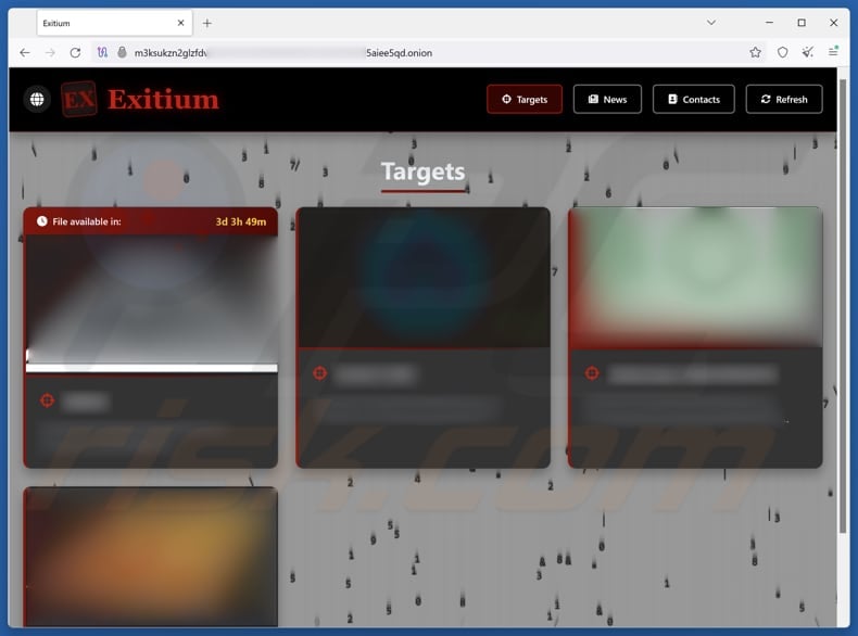 Exitium ransomware data leaking site