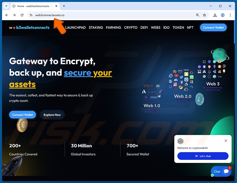 Fake Web3 Crypto Exchange platform (web3connectassets[.]co)