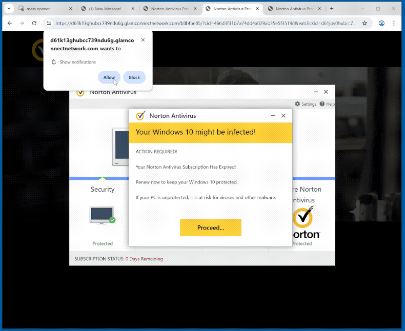 glamconnectnetwork[.]com website appearance (GIF)