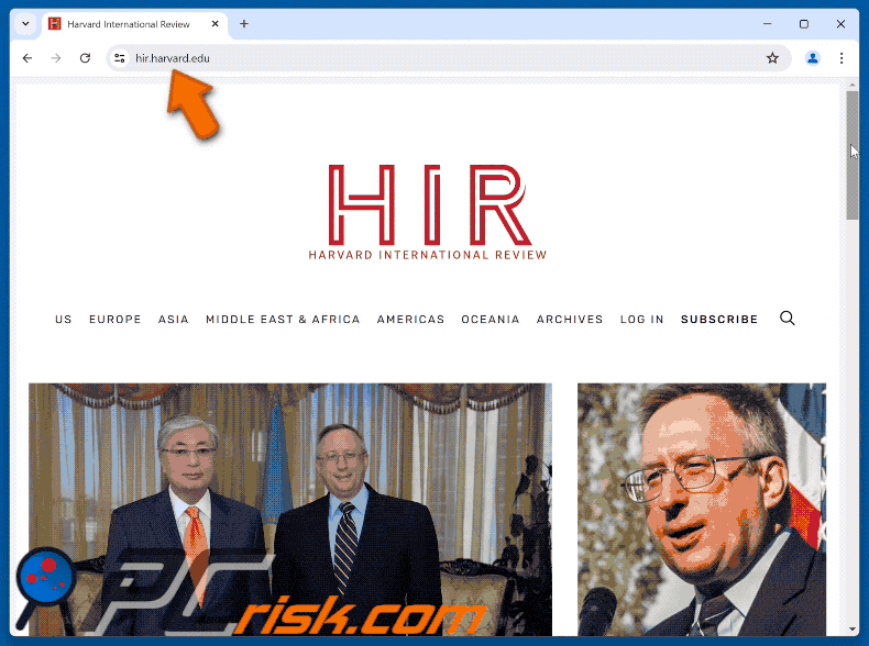 Hir.harvard.edu ClickFix malware appearance