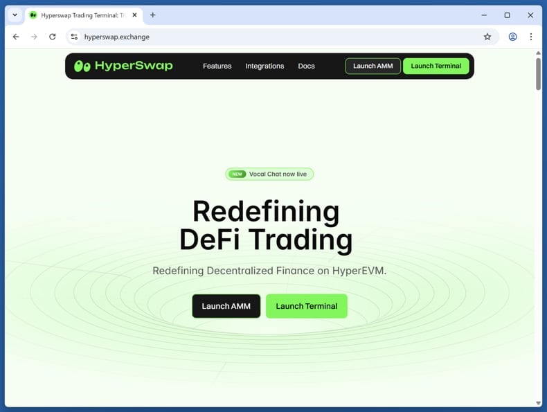 Hyperswap voting rewards scam the original HyperSwap site (hyperswap.exchange)