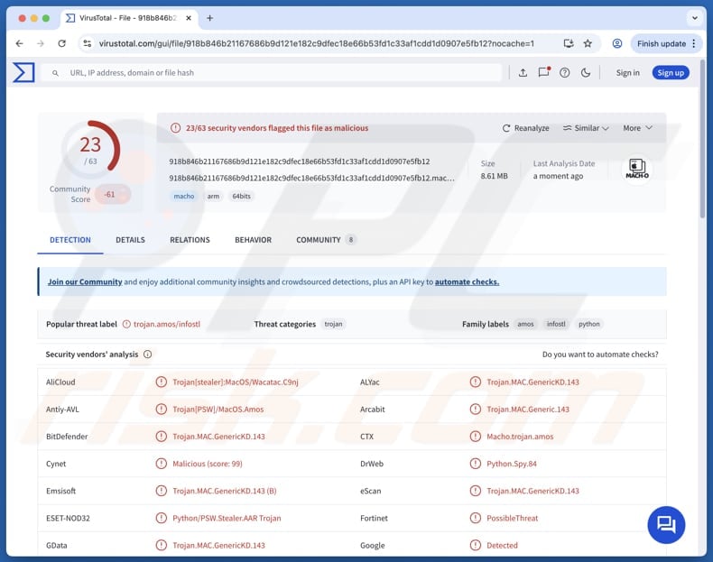 Infiniti information stealer