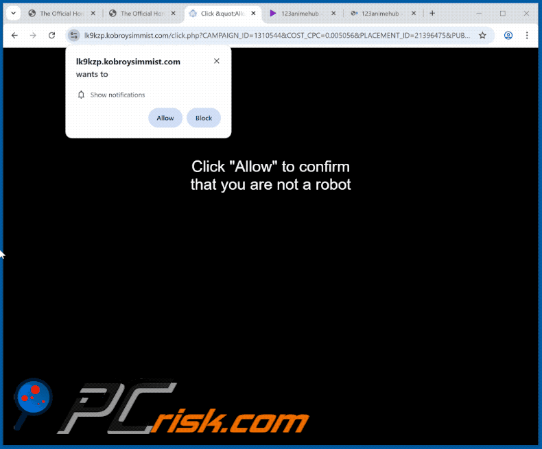 kobroysimmist[.]com website appearance (GIF)