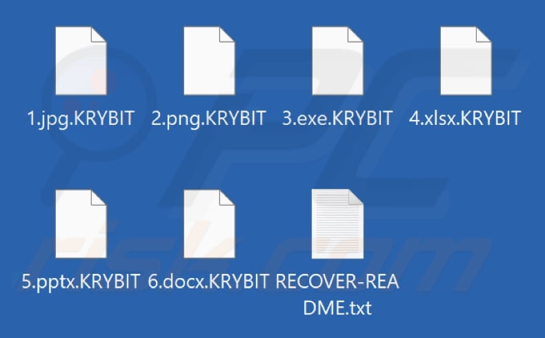 Files encrypted by KRYBIT ransomware (.KRYBIT extension)