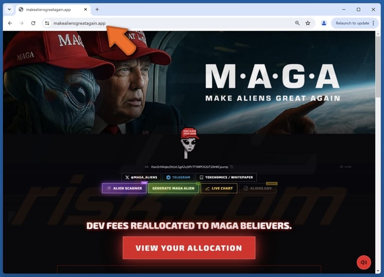 Make Aliens Great Again ($MAGA) Allocation scam
