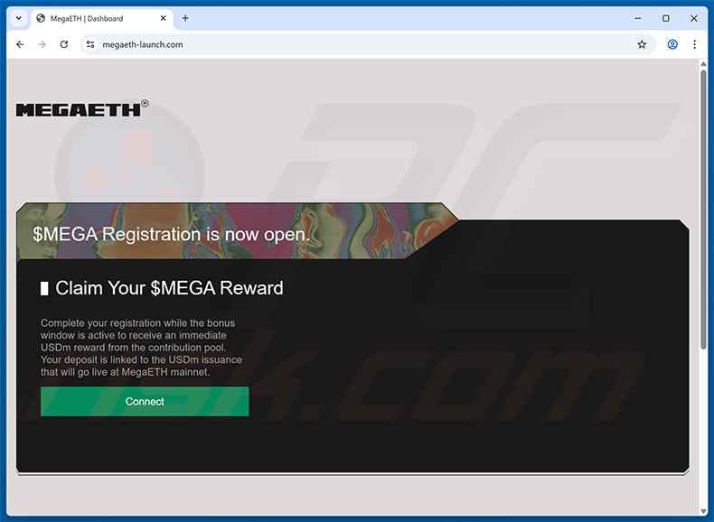 MegaETH registration scam website (megaeth-launch[.]com)