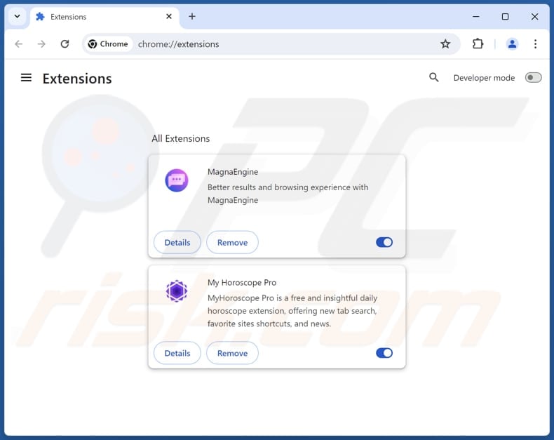 Removing mightytechy.com related Google Chrome extensions