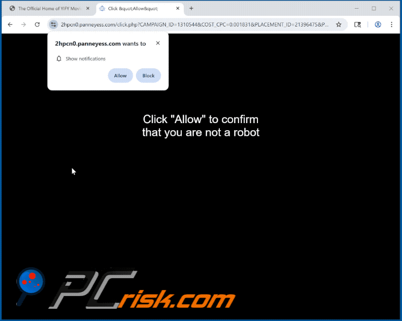panneyess[.]com website appearance (GIF)