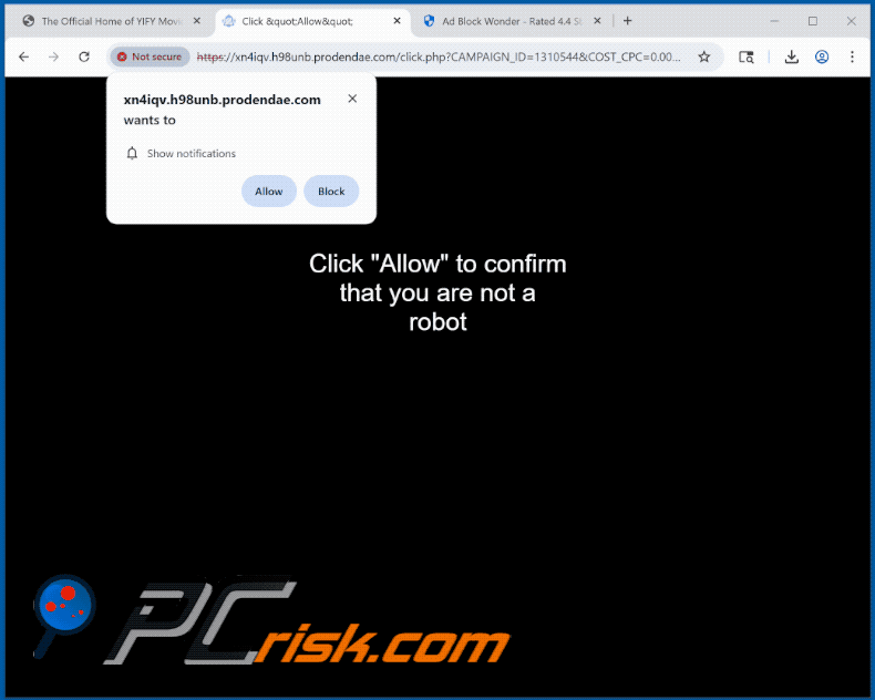 prodendae[.]com website appearance (GIF)