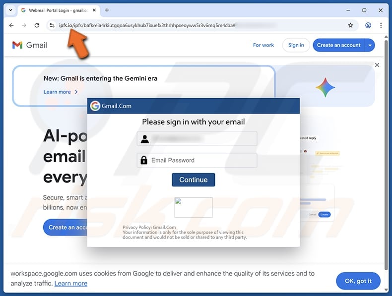 Web App Security Email Scam fake site