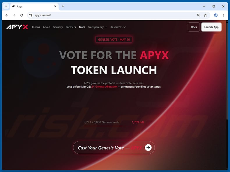 Apyx Token Launch Voting Reward Scam