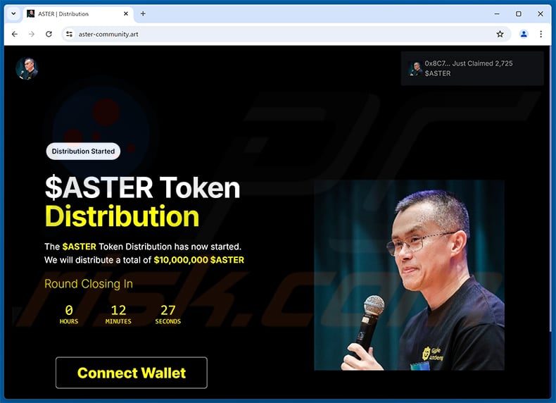 Aster distribution scam (aster-community[.]art)