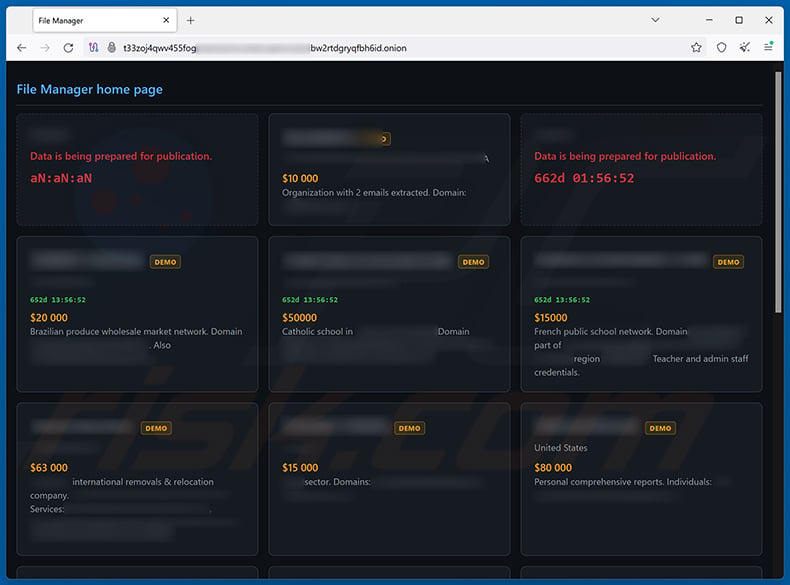 BACAVAI ransomware data leaking site
