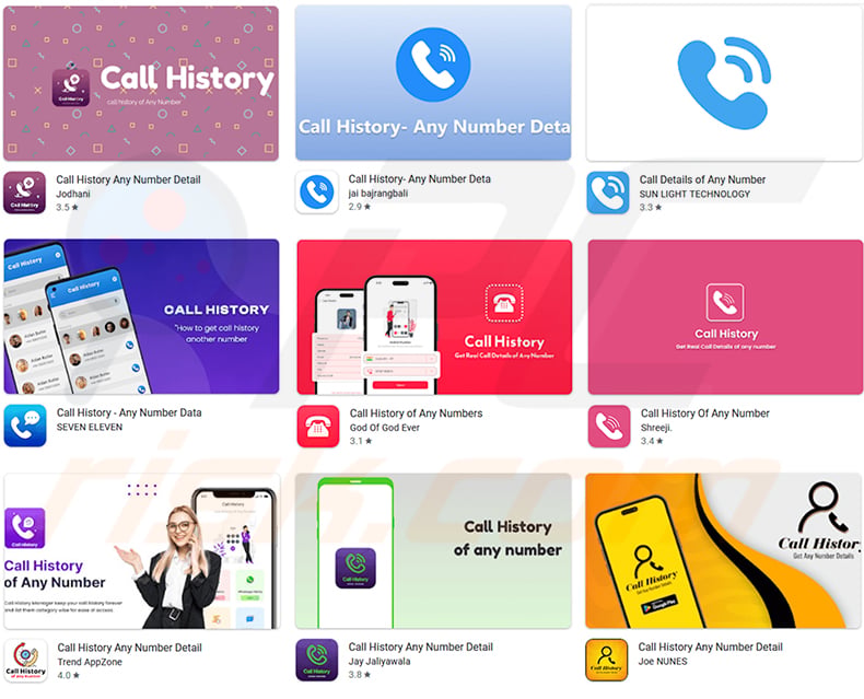 CallPhantom scam apps listed on Google Play Store