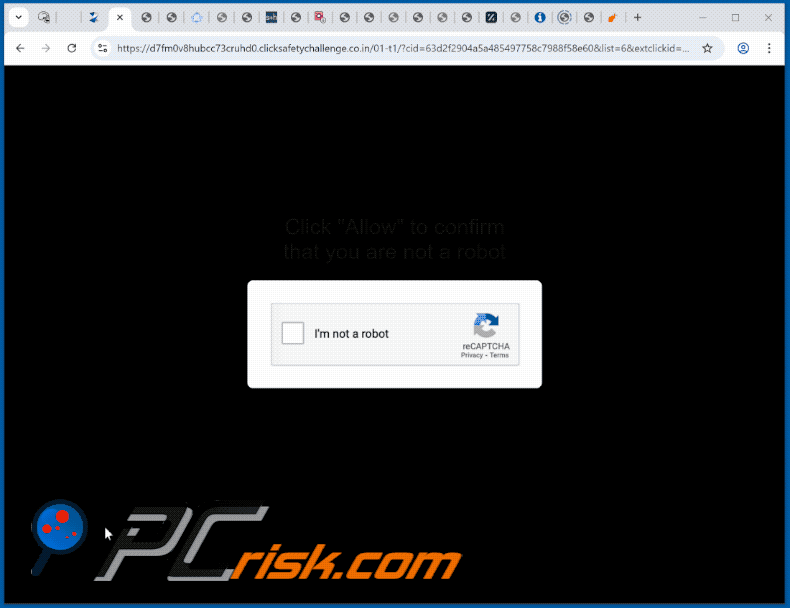 clicksafetychallenge.co[.]in website appearance (GIF)