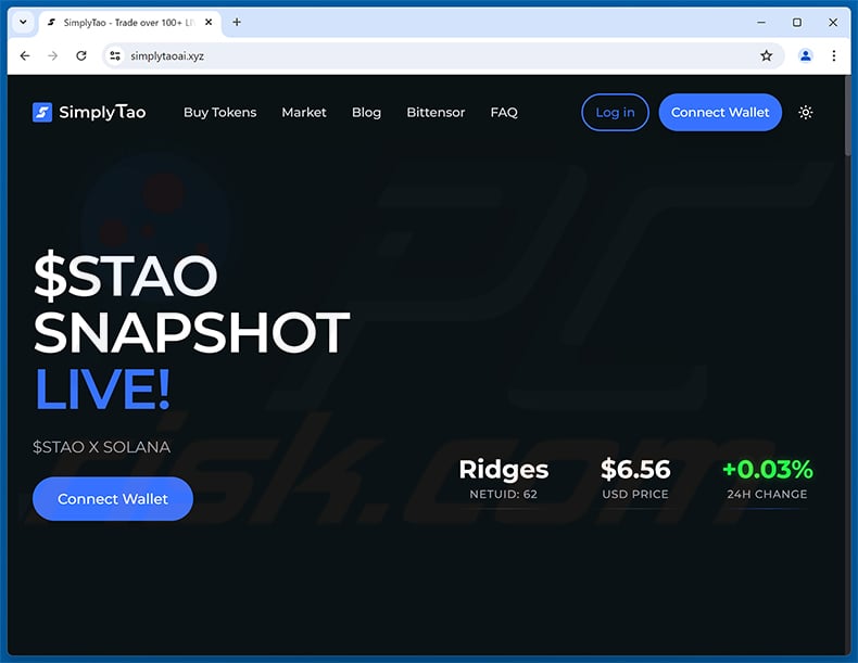 Fake SimplyTao Website Scam (simplytaoai[.]xyz)