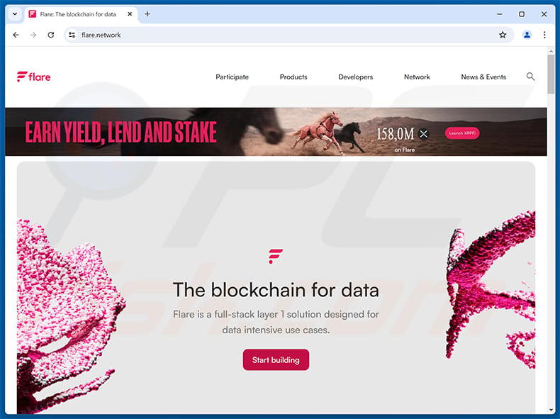 Flare Voting Rewards Scam real website (flare.network)