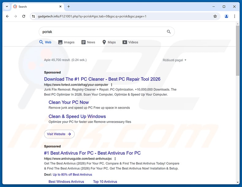 gadgetech.info browser hijacker