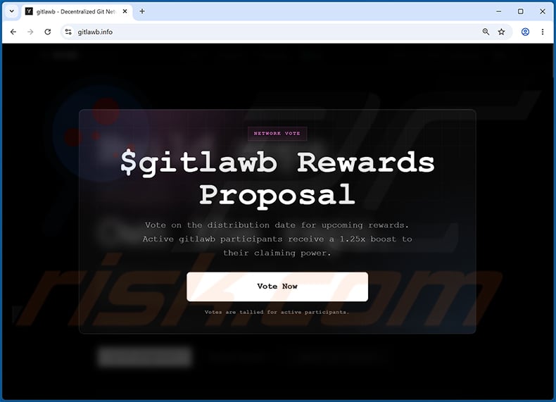 gitlawb Voting Rewards pop-up