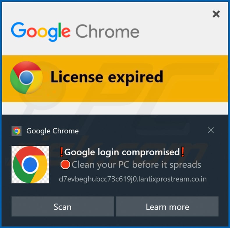 lantixprostream[.]co.in notification
